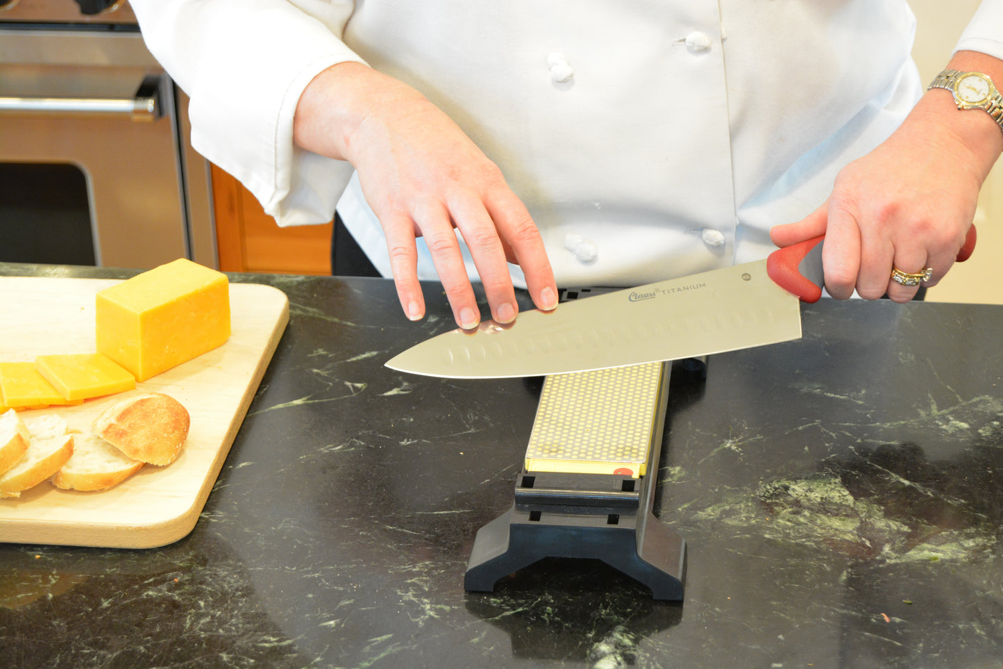 10'' Titanium Bonded® Kitchen Chef? Santoku Blade Knife with Antimicrobial Protection