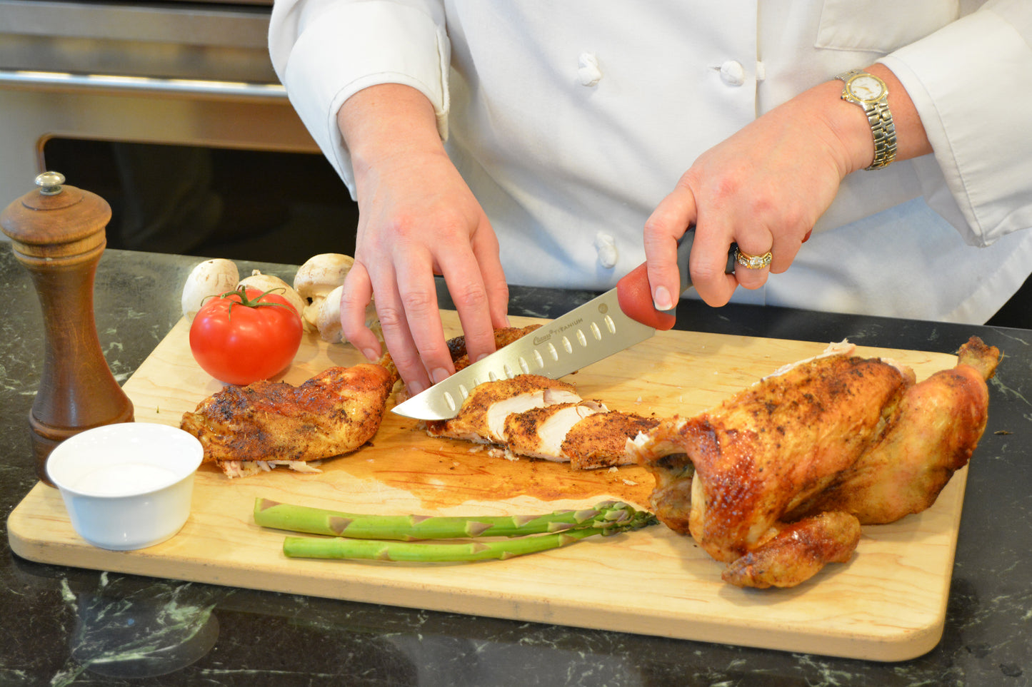 6'' Titanium Bonded® Kitchen Chef? Santoku Blade Knife with Antimicrobial Protection