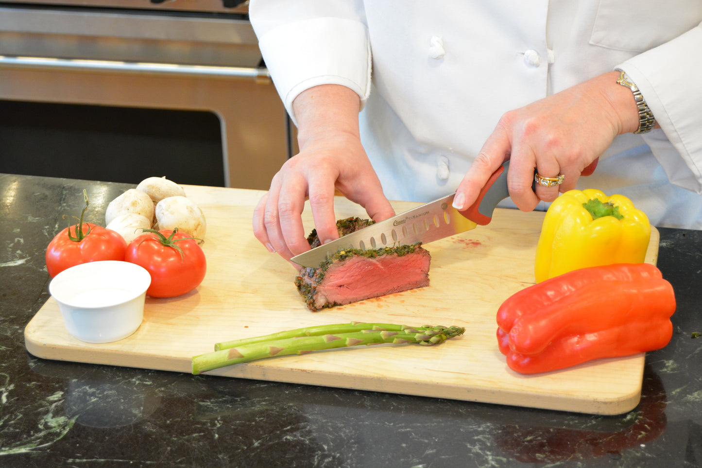 6'' Titanium Bonded® Kitchen Chef? Santoku Blade Knife with Antimicrobial Protection