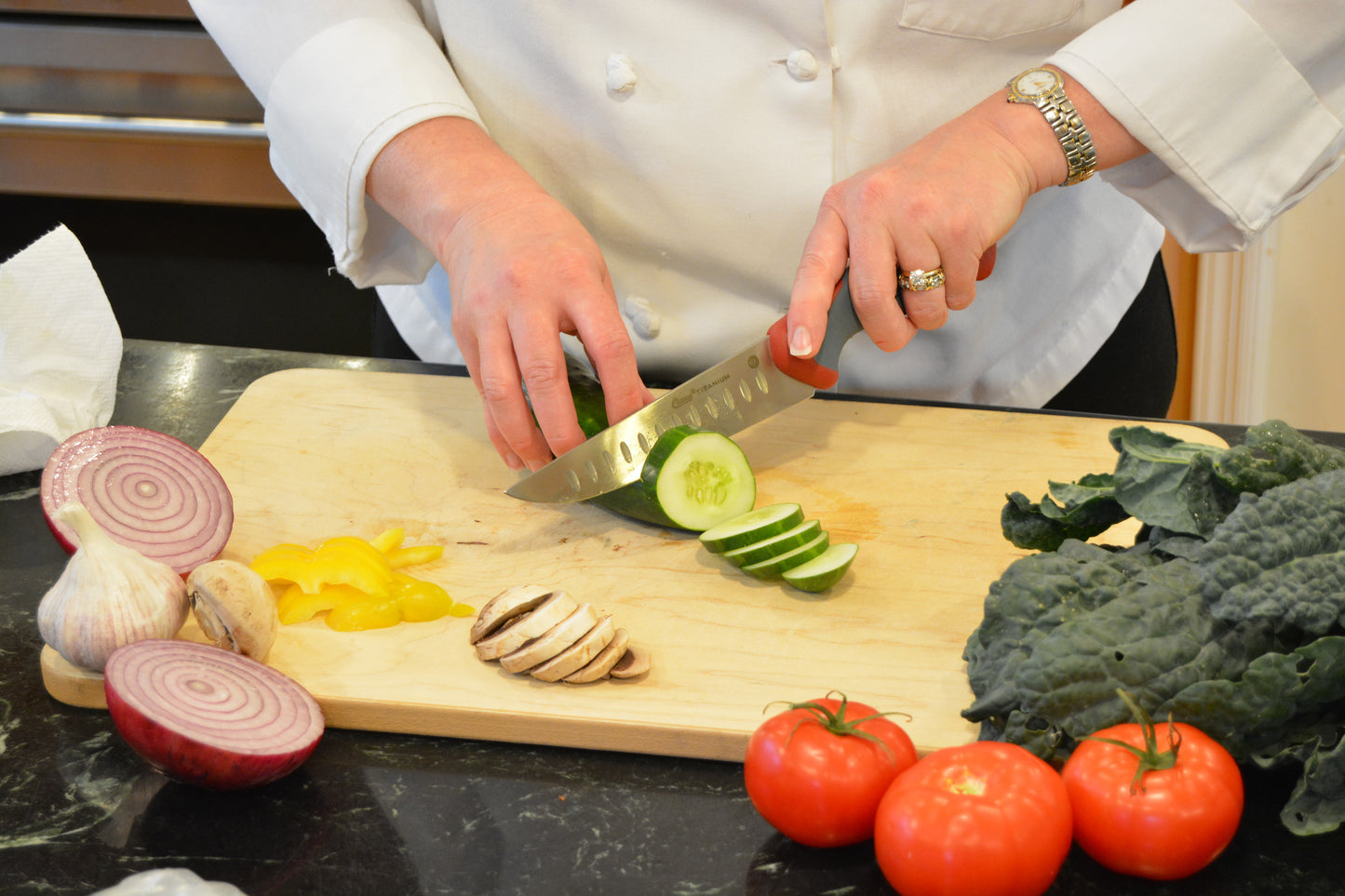 6'' Titanium Bonded® Kitchen Chef? Santoku Blade Knife with Antimicrobial Protection