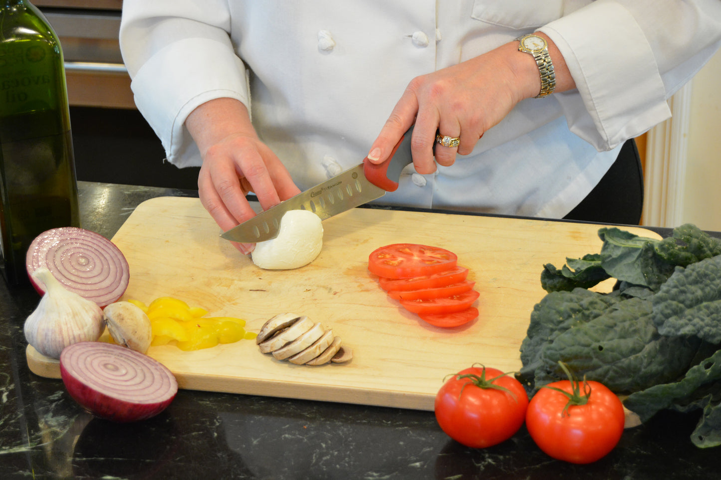 6'' Titanium Bonded® Kitchen Chef? Santoku Blade Knife with Antimicrobial Protection