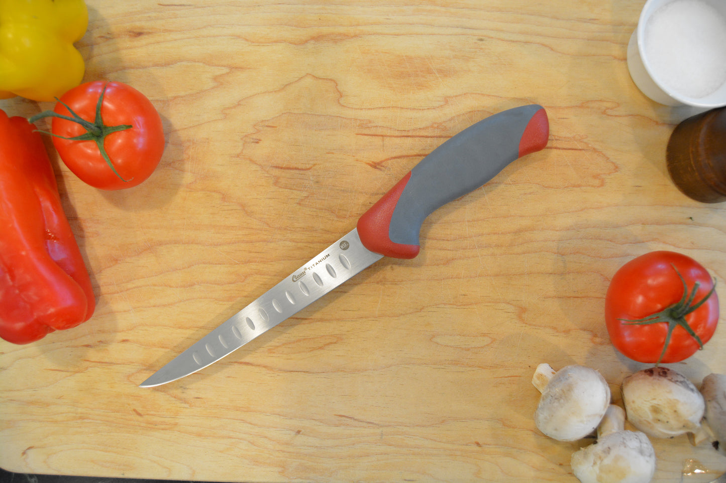 6.5'' Titanium Bonded® Kitchen Slicing Santoku Blade Knife with Antimicrobial Protection