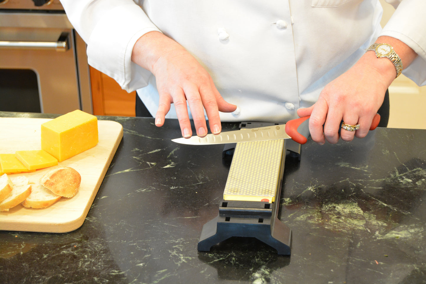 6.5'' Titanium Bonded® Kitchen Slicing Santoku Blade Knife with Antimicrobial Protection